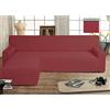 BIANCHERIAWEB Copridivano Genius con Penisola Chaise Longue Modello Swing Colore Bordeaux Sinistra Bordeaux