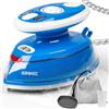 Duronic SI3 BE Mini Ferro da Stiro, Ferro da viaggio a vapore 400W, Serbatoio 35ml, Steamer portatile con base d'appoggio e borsello da viaggio, Per lavori di cucito, quilting, Blu