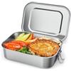 OITUGG Lunch Box acciaio - 550ml Porta Pranzo per bambini e adulti, Progettato con fibbie a scatto e anello in silicone all'interno dei coperchi, lavabile in lavastoviglie, 14 x10.3 x5.8 cm