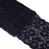 BB Beadthoven Beadthoven - Nastro elastico in pizzo ricamato, motivo floreale, per abbigliamento, artigianato, matrimonio, baby shower, decorazione di regali, larghezza 16 cm, lunghezza 9,14 metri, colore nero