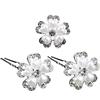 Miya®, set di 4 fermagli per capelli con perle a forma di cuore e cristalli bianchi brillanti, forcine per capelli, spirali per capelli, acconciature da sposa