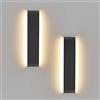 Klighten 2 Pezzi Applique da Parete 41cm Interno LED, 14W 1340 Lumen Lampade da Parete Moderne in Alluminio, Lampada Muro per Soggiorni, Camere da letto, Corridoi, 3000K Bianco Caldo, Nero