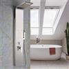HUOLE Colonna doccia idromassaggio spazzolata,Pannello Doccia Miscelatore 3 Funzioni Colonna Doccia Set in 304 Inox Sistema Set Doccia con Soffione Fisso,Massaggi,Doccetta e Bocca Vasca(7 * 20 * 140 cm)