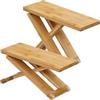 Relaxdays Sgabello da WC, in 2 Parti, Sgabellino da Toilette per Adulti, in bambù, Bagno, HLP: 23 x 12 x 31 cm, Naturale