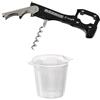 FMprofessional Set Fresh Wine Fackelmann: Cavatappi Sommelier X-Tend in Acciaio Inox con Tagliacartine, 50x50x20cm Cestello Raffredda Bottiglie in Plastica Trasparente 21x17x16,5 cm