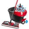 Vileda Sistema lavapavimenti Vileda Ultramax Turbo, Adatto a tutti i pavimenti, Forza pulente della microfibre, Lavabile in lavatrice fino a 60 °C, Sistema lavapavimenti sostenibile, Vileda Love It Clean