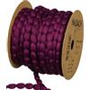 Halbach Seidenbänder Passamaneria con pompon, larghezza 8 mm, lunghezza 15 m, nastro con pompon come ghirlanda, decorazione per matrimoni, feste in giardino, colore: viola scuro