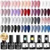 GELFAVOR Smalto Semipermanente, 24 Pezzi Rosa Nude Bianco Viola Rosso Blu Colori Smalti Semipermanenti per Unghie Soak Off UV/LED Smalto Semipermanente Unghie Nail Art Manicure