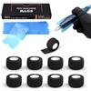 EZ TATTOO EZ Coperture per Macchinette per Tatuaggi con Nastri di Presa - 9pezzi (2.5cmx4.5m) Tattoo Grip Tapes con 200pezzi (5cmx16cm) Blu Coperture Monouso per Macchine per Tatuaggi
