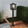 Paletto da Giardino Nero 80cm Acciaio INOX Base E27 - Serie PILLAR