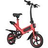 Hotplex Portatile Bici Elettrica Adulto, 14 Bicicletta Elettrica Pieghevole Bici Elettrica con 36V 10.4AH Batteria al Litio, E-bike con Pedalata Assistita (Rosso)