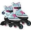 HUDORA Pattini in linea Basic blue/mint - Pattini in linea per bambini e ragazzi in diverse misure - Pattini a rotelle regolabili su 4 misure - Ideali per iniziare con un modello di qualità