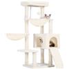 Hey-brother Albero per gatti grande, torre per gatti da interno, centro attività per gatti da 135 cm, con trespolo imbottito, comode amache e tiragraffi, beige EMPJ006-MM