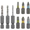 wolfcraft Set di accessori per flipbit per forare e avvitare, 9 pezzi I 3083000 I Set di utensili per utilizzare il porta attrezzi doppio a cambio rapido