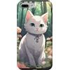 PawLowe Custodia per iPhone 7 Plus/8 Plus Adorabile gattino in un giardino fiorito Gatto bianco