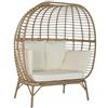 DKD Home Decor Poltrona da giardino DKD Home Decor Bianco Marrone Acciaio rattan sintetico 130 x 68 x 146 cm