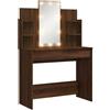 vidaXL Toeletta con Luci LED Rovere Marrone 96x40x142 cm