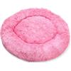 Record - Cuccia Batuffolo Ciambella per cani e gatti. Lettino per animali con base antiscivolo, impermeabile e lavabile. Cuscino rotondo misura diametro 90 x 25h, colore Rosa