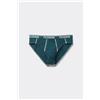 Tezenis Slip In Cotone Cuciture A Contrasto Con Logo Uomo Verde