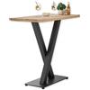 Stella Trading Duke-Tavolino da Bar in Legno massello di Quercia, Moderno con Struttura in Metallo, per Cucina e Sala da Pranzo, Rovere, 120 x 104 x 60 cm