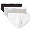 Calvin Klein Hip Brief 3Pk 000NB2379A Slip a Vita Bassa, Black/White/Grey Heather, XL (Pacco da 3) Uomo