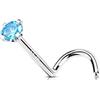OUFER 20G Oro bianco Piercing Naso Argento 925 Anello Naso 7mm Nose Ring CZ Viola/Blu/Nero Nose Pin Piercing Nasale S Nose Piercing Piercing Naso Donna Piercing Naso Nostril (CZ Blu)