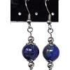 ThurColas Orecchini donna in acciaio inox con perle multicolore in pietre naturali - design essenziale ed elegante (Blu)