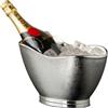 ABEL DESIGN, Glacette per Vino Petit Royal, Porta Bottiglie Vino e Porta Ghiaccio in Polipropilene Metallizzato Argento, Secchiello Bevande Dim 16,5 cm, h 27 cm, Made in Italy