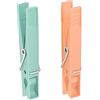 PARENCE. - Set di 24 mollette in plastica per interni ed esterni / 7 x 1 cm/mollette per vestiti versatili e pratiche - Colori arancione e verde