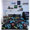 Rapport home Set copripiumino singolo in microfibra per gamer, multicolore