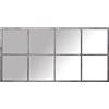 DRW Specchio da parete in metallo nero e argento 80 x 2 x 160 cm