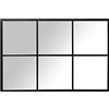 DRW Specchio da parete in metallo nero 80 x 2 x 120 cm