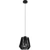 Eglo Persley Lampadario, lampada a sospensione per tavolo da pranzo, stile giapponese, metallo e carta nera, certificata FSC, attacco E27, diametro 22 cm