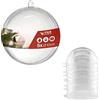 MCE-Commerce Sfera in plastica acrilica di Natale A661005, diametro 10 cm, trasparenti con occhiello per appenderle, 2 parti, 5 pezzi, in plexiglas