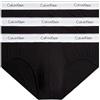 Calvin Klein Hip Brief 3pk 000nb2379a, Slip A Vita Bassa Uomo, Black/Black/Black, XL (Pacco da 3)