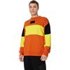 Armani Exchange Cotton French Terry Colorblock-Felpa Maglia di Tuta, Arancione/Giallo, S Uomo