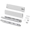 Emuca - Kit cassetto per cucina o bagno con regolazione 3D, altezza 131 mm, profondità 500 mm, 60 Kg, chiusura soft, pannelli no inclusi, Acciaio, bianco