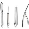 LONGHAO 4 PCS Pinzette di Pesce per Pesce Gambero Deveiner Utensili Raschietto per Pesce Coltello per Gamberetti,Set di Strumenti per Frutti di Mare in Acciaio Inossidabile Adatto per Pesce/Gamberi