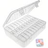 Rongxze 30 Pezzi Scatoline Plastica, Contenitori Plastica Piccoli Trasparente con Coperchio, Piccoli Contenitori per Perline per Fai da Te Gioielli, Pillole, Unghie, Artigianato, Vite (Bianco)