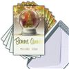 AFIE M5-509 - Set di 5 carte identiche migliori auguri in oro dorato, 13,5 x 8,5 cm + 5 buste bianche 14 x 9 cm, motivo Happy Year, motivo: palla da neve, bottiglie di fuoco, create stampate, made in