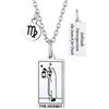 Suplight Collana Tarocchi Arcani Maggiori Ciondolo Tarocchi Immagine L'Eremita Collana Carta Tarocchi Portafortunato Acciaio Inossidabile Ciondolo Carte dei Tarocchi Amuleto per Donna e Uomo