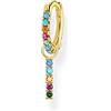 Thomas Sabo Orecchini 925 argento zirconia_cubica Donna, Argento, OneSize - CR702-167-14, Orecchini a cerchio con pietre colorate pendenti