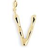 SINGULARU - Charm Letter XL. Pendente Iniziale in Ottone con Finitura Placcata Oro 18Kt. Combinabile con Collana. Gioielli da Donna. Lettera V