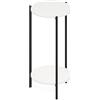 Furinno Besi Tavolo da Lato Rotondo Moderno a 2 Livelli con Gambe in Metallo robuste, Legno ingegnerizzato, Bianco/Nero, Larghezza 30 cm