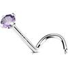 OUFER 20G Oro bianco Piercing Naso Argento 925 Anello Naso 7mm Nose Ring CZ Viola/Blu/Nero Nose Pin Piercing Nasale S Nose Piercing Piercing Naso Donna Piercing Naso Nostril (CZ Viola)