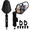 DREAMIZER Adventure Specchietto Moto Omologati E24, Pieghevole 360 Specchietto Retrovisore con Manubrio da 22mm Viti M8/M10 Compatibile per Street Dirt Bike Ebike Scooter ATV Quad
