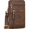 STILORD 'Brooks' Marsupio Cintura Pelle Vintage Borsello da Petto Borsa Monospalla per Uomo Donna Vintage e Borsetta Porta Cellulare per Viaggio Festival Cuoio, Colore:zamora - marrone