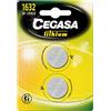 Cegasa CR1632 - Confezione 2 batterie pulsante litio, colore: verde
