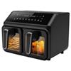 alpina Friggitrice ad Aria 8 Litri - Airfryer con Display Digitale - Air Fryer con Timer e Temperatura da 60 a 200℃ - 8 Programmi di Cottura e Finestre di Visualizzazione - Nero