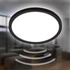 Briloner - Plafoniera LED con rilevatore di movimento IP44 portata 3 m, colore luce bianca neutra, piatta, rilevamento a 120 gradi, plafoniera LED, pannello LED, lampada da bagno, 24x3 cm, nero